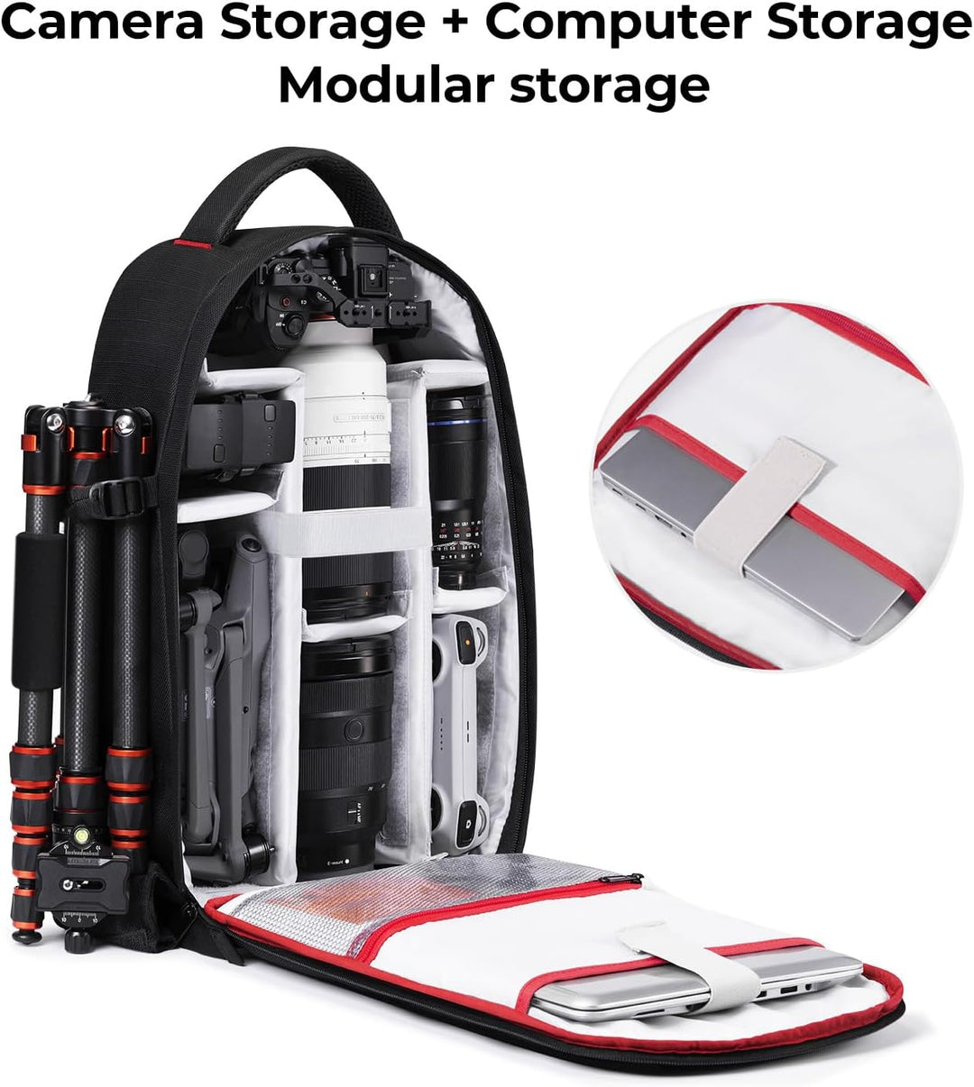 K&F Concept Kamerarucksack, Spiegelreflexkamera, Fototasche, Rucksack, Spiegelreflex/Computer/Stativ