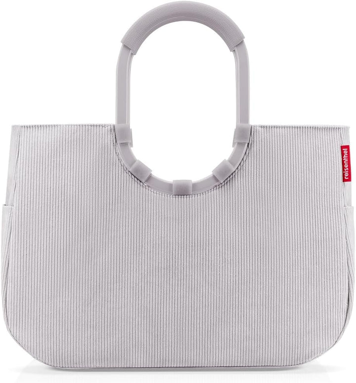 reisenthel loopshopper L cord grey – Stabile Tasche mit praktischen Fächern aus recycelten PET-Flasc