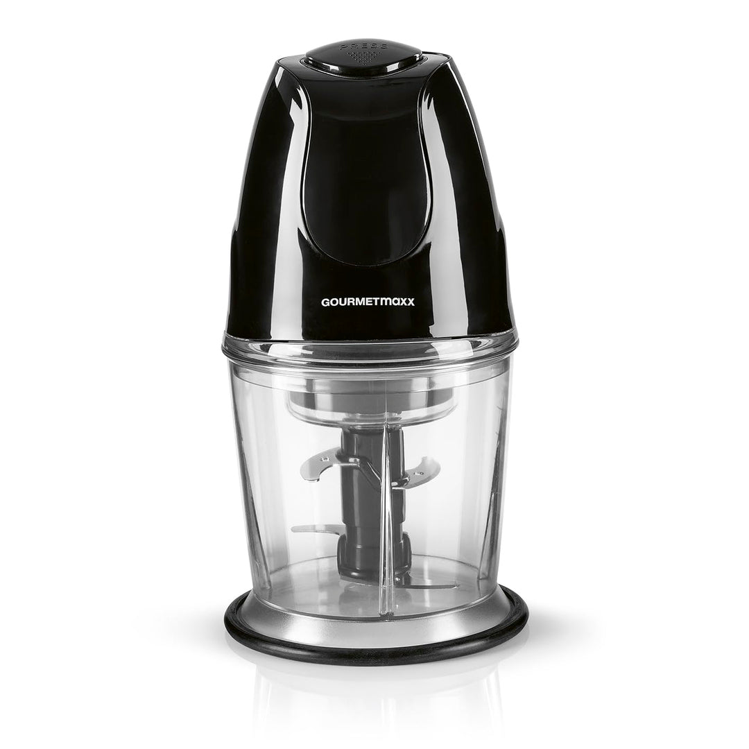 GOURMETmaxx Multi-Zerkleinerer mit praktischer Ein-Knopf-Bedienung | 600ml Volumen, 2 Edelstahl-Dopp