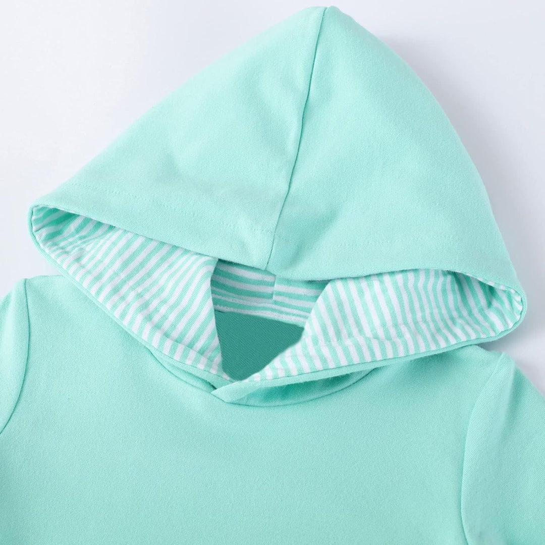 FILOWA Kapuzenkleid für Mädchen Kapuzenpullover Kleider Baumwolle Streifen Pailletten Stickerei Lang