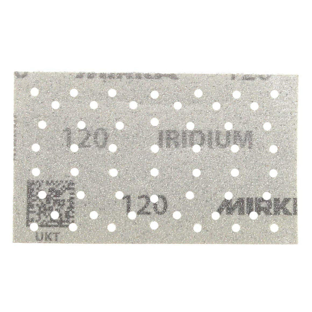 Mirka Iridium Premium-Schleifpapier 81x133mm Klett 54-Loch, Korn 120, 100 Stk / Zum Schleifen von La
