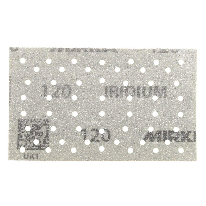 Mirka Iridium Premium-Schleifpapier 81x133mm Klett 54-Loch, Korn 120, 100 Stk / Zum Schleifen von La