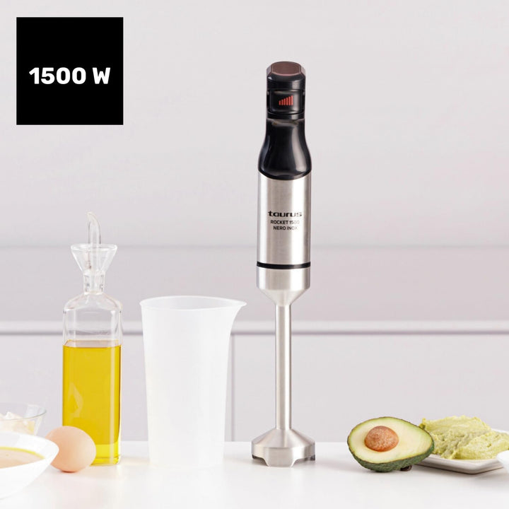 Taurus Rocket 1500 Nero Inox Stabmixer | 1500 W | Leistungsregler | ergonomisches Design | Stab und