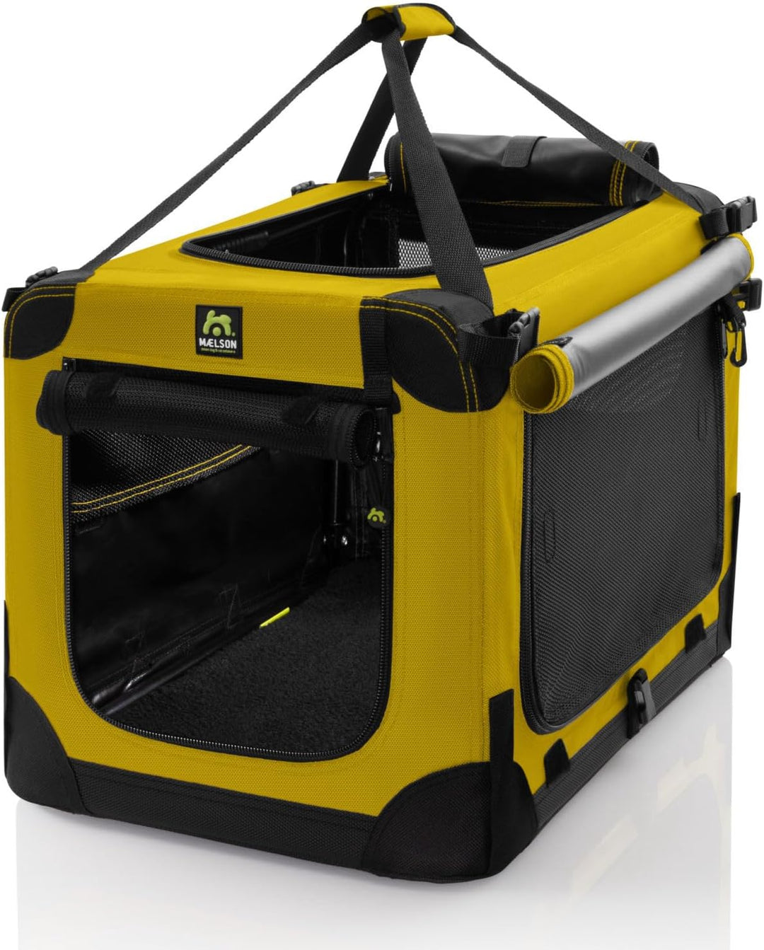 Maelson Soft Kennel Safran Gelb, 62 cm - Faltbare Hunde-Transportbox L 62 x B 41 x H 41 cm Safran Ge
