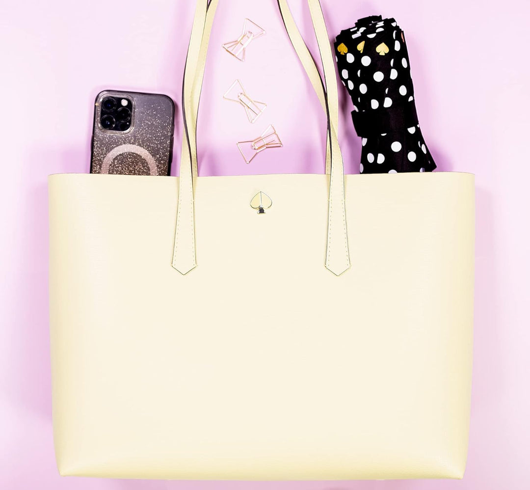 Kate Spade New York Reise-Regenschirm, leicht, kompakt, mit Aufbewahrungstasche, gepunktet, Gepunkte