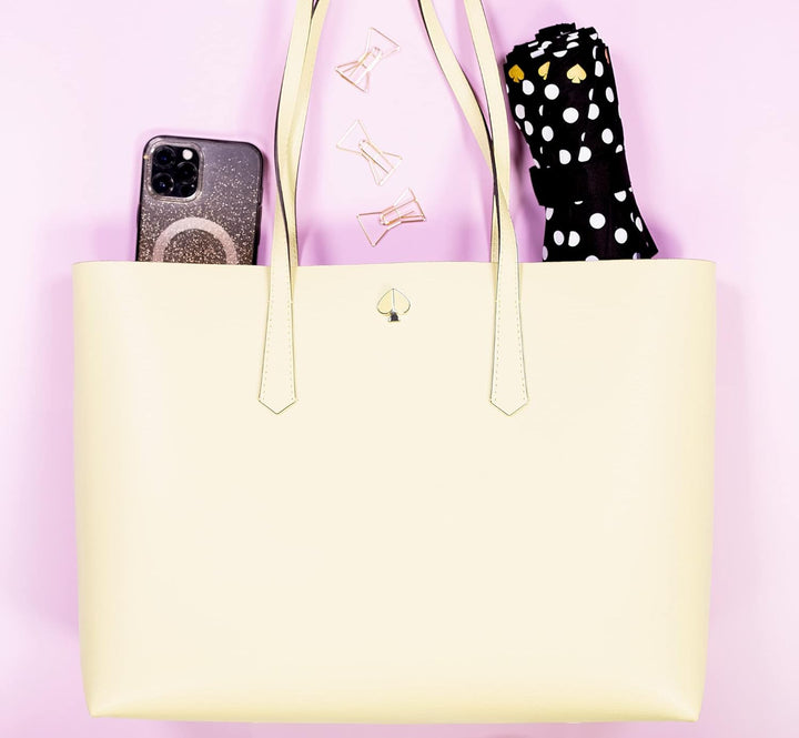 Kate Spade New York Reise-Regenschirm, leicht, kompakt, mit Aufbewahrungstasche, gepunktet, Gepunkte