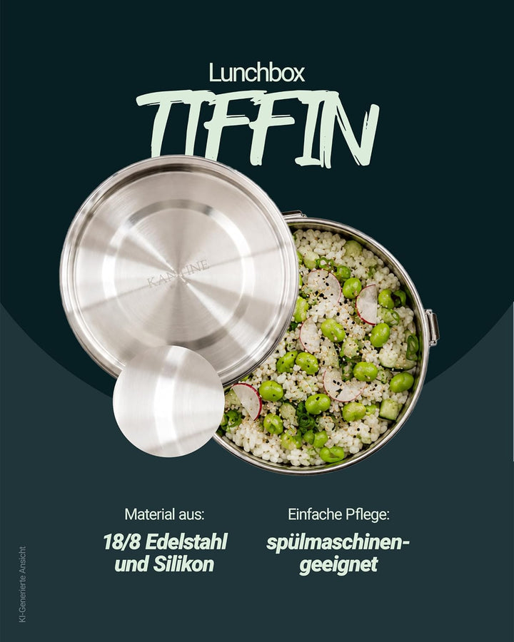 Kantine 51° Nord Lunchbox Edelstahl 1200 ml | Auslaufsichere Tiffin Box, für Erwachsene &amp; Kinder, Br