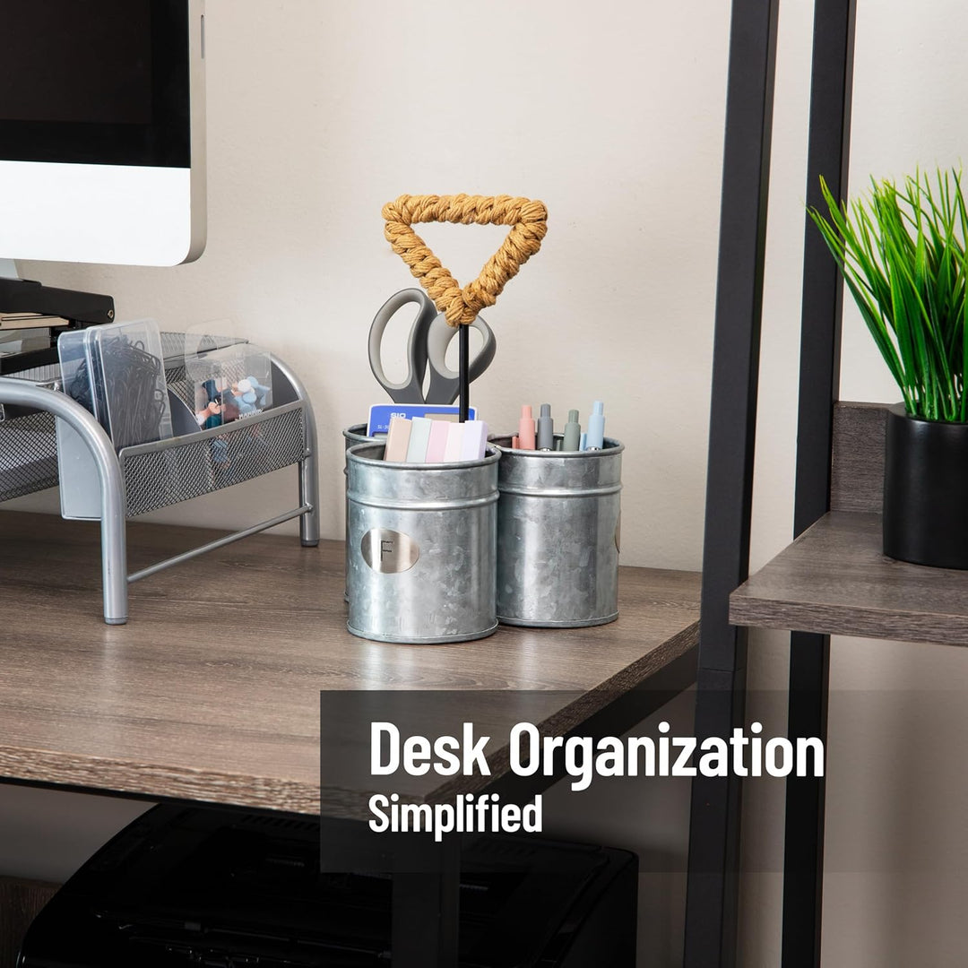 Mind Reader Utensilienhalter, Besteck-Organizer, Besteckhalter, verzinktes Metall, 17,8 x 17,8 x 25,