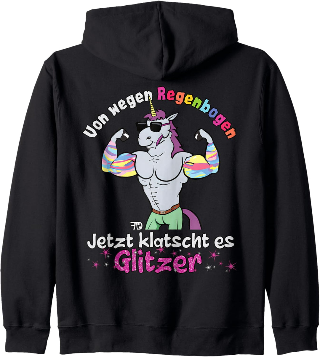 bodybuilding Einhorn, jetzt klatscht es, lustiges Regenbogen Kapuzenjacke