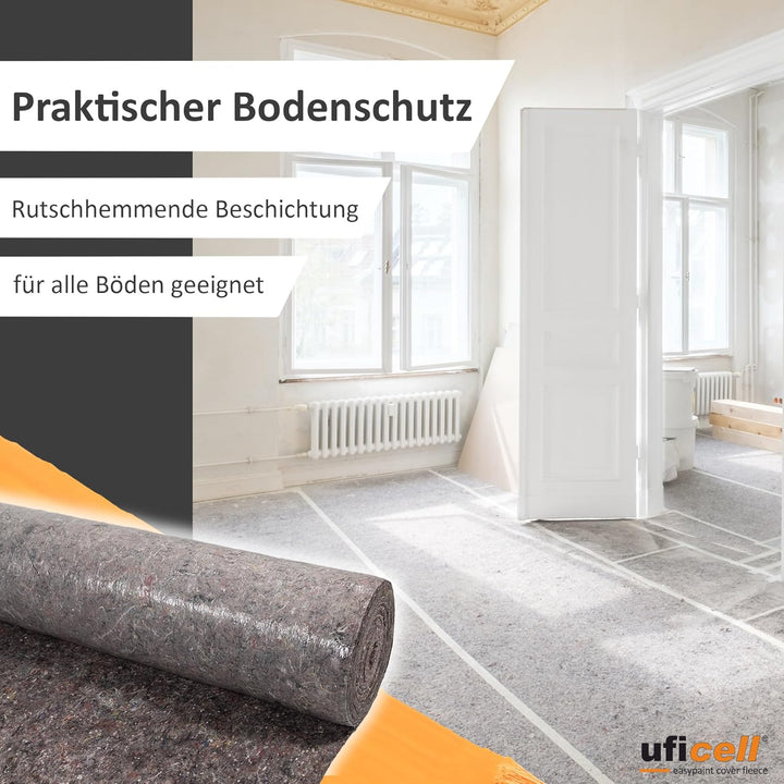 easypaint® PREMIUM Malervlies [25 m²] - Schutzvlies mit PE Anti Rutsch Beschichtung - Gewicht: 180 g
