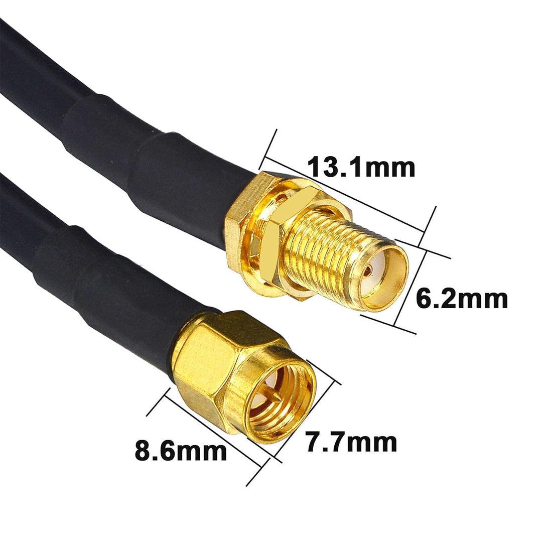 Boobrie SMA-Kabel, 20 m, RG58/U, Stecker auf Buchse, Koaxial, 50 Ohm, Verlängerung für Router, WLAN,
