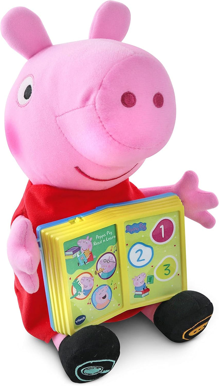 VTech -80-552222 Interaktives Plüschtier Schwein Lernen Sie mit Peppa Hörbüchern, Farbe, einzigartig