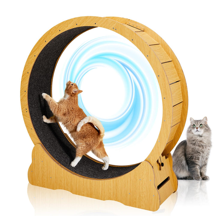 LEADZM Katzenlaufrad | 100cm Durchmesser - Laufrad Katze für grosse Katzen - Hochdichte Faserplatte,
