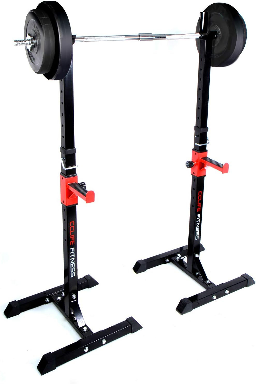 CCLIFE Squat Rack Verstellbare Kniebeugenständer Langhantelablage Höhenverstellbarer Multi-Funktions