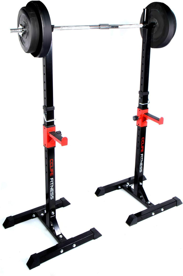 CCLIFE Squat Rack Verstellbare Kniebeugenständer Langhantelablage Höhenverstellbarer Multi-Funktions