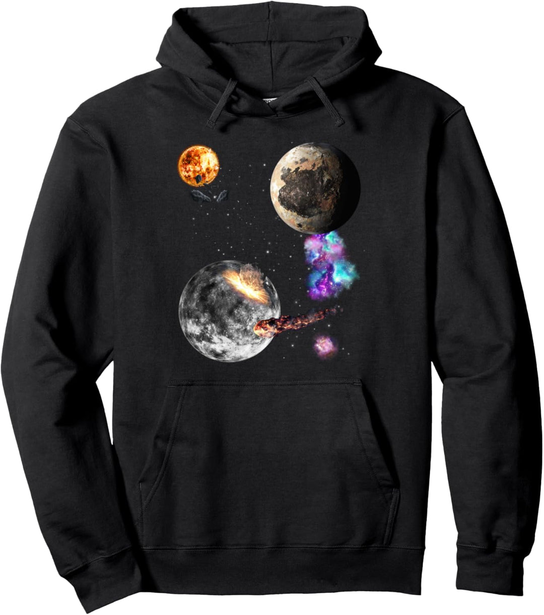 Weltraum Universum Motiv Planeten Sonne Sonnensystem Galaxie Pullover Hoodie