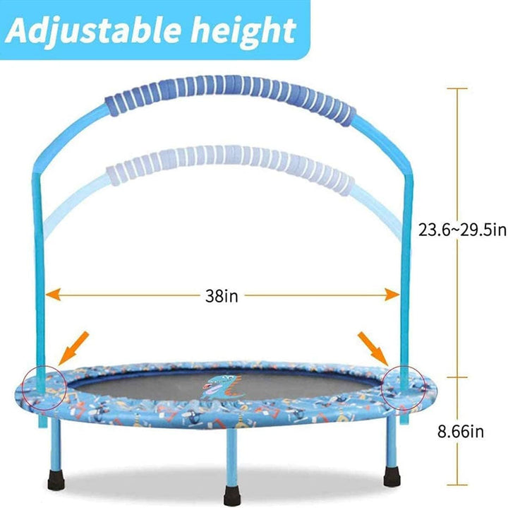 96,5 cm grosses Mini-Trampolin für Kinder, faltbar, Fitness-Trampolin mit verstellbarem Handlauf und