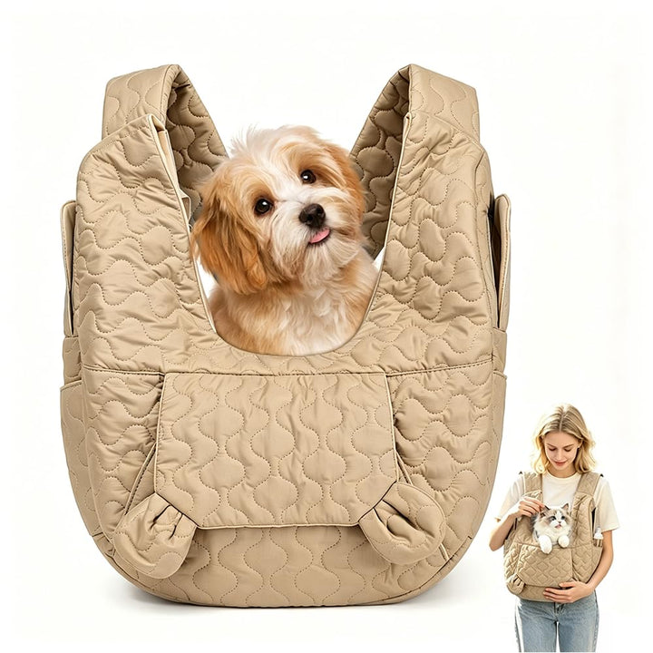 Hundetragetasche Bis 10 Kg, Tragetasche Hund mit Verstellbarem Gurt, Khaki | Hundetasche für Kleine