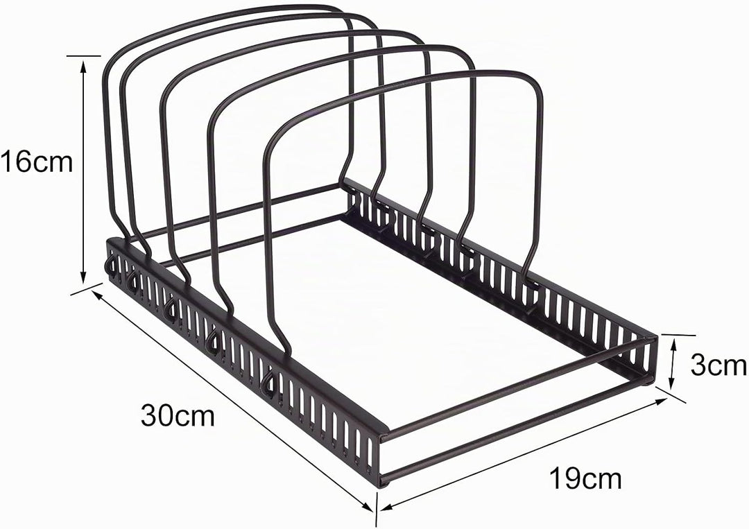Toplife Deckelorganizer für Teller, Deckelhalter mit 10 verstellbaren Teiler, Abtropfgestell, Küchen