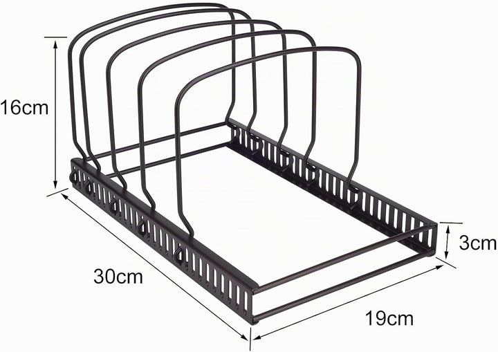 Toplife Deckelorganizer für Teller, Deckelhalter mit 10 verstellbaren Teiler, Abtropfgestell, Küchen
