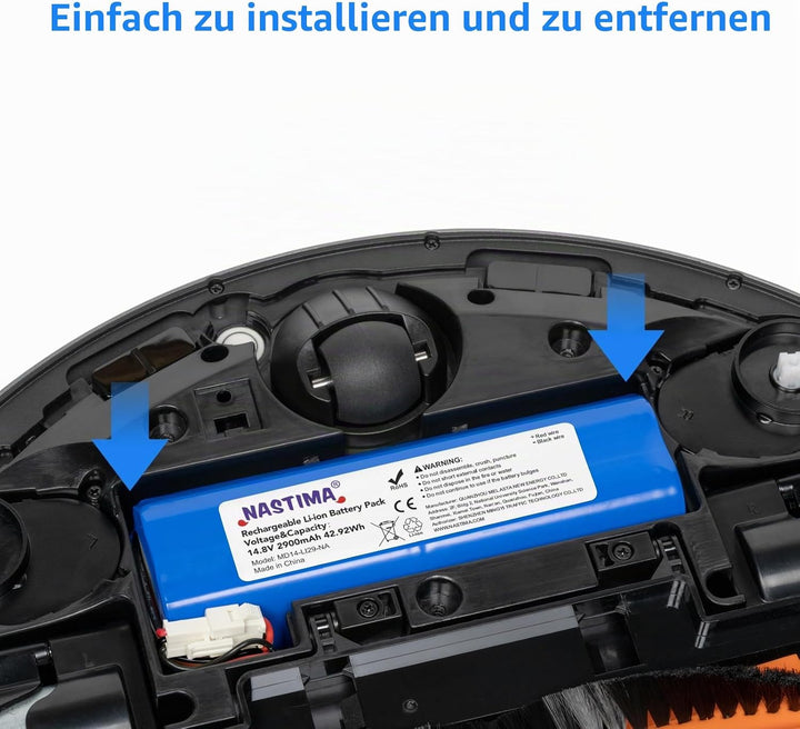 NASTIMA 14,8V 2900mAh Li-ion Akku, Ersatz Akku für Medion MD 18500 18501 18600 Serie Staubsauger