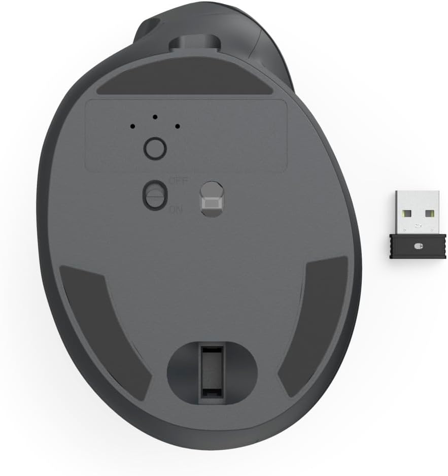 Hama Vertikalmaus für Linkshänder, Bluetooth/Funk (Multi Device, optische Maus ohne Klickgeräusch, 8