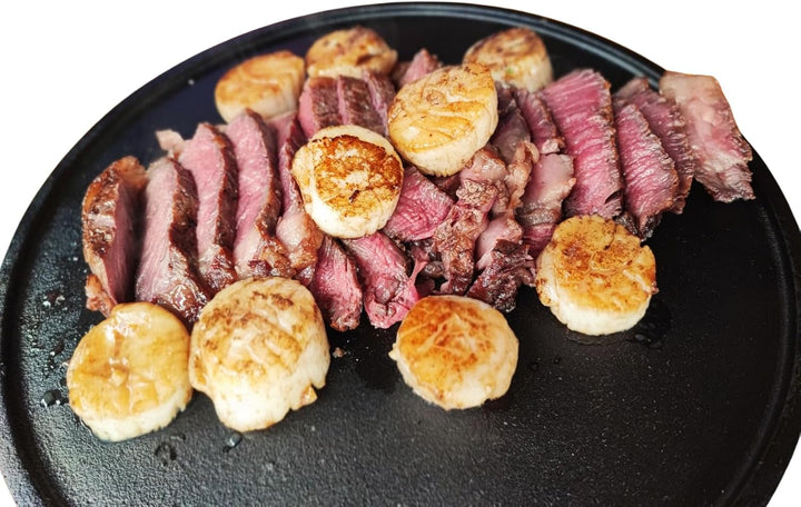 GEDA Grill Gusseisen Grillplatte, Wendeplatte rund 32,5 cm, Doppelseitig verwenbar, Plancha, Univesa