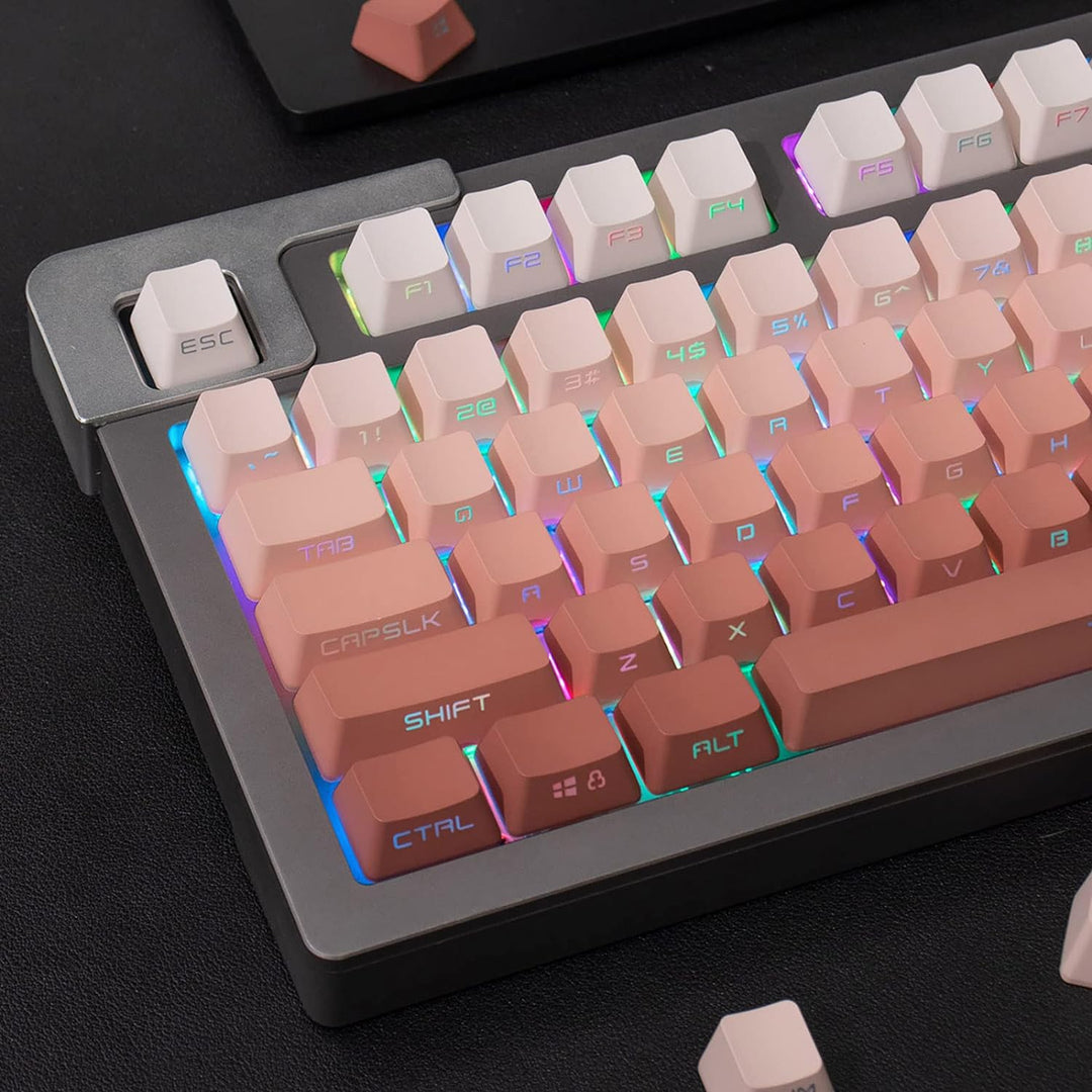 134 Tasten Side Printed Keycaps OEM Profil Hintergrundbeleuchtete Tastenkappen Fit für 60% 65% 95% C