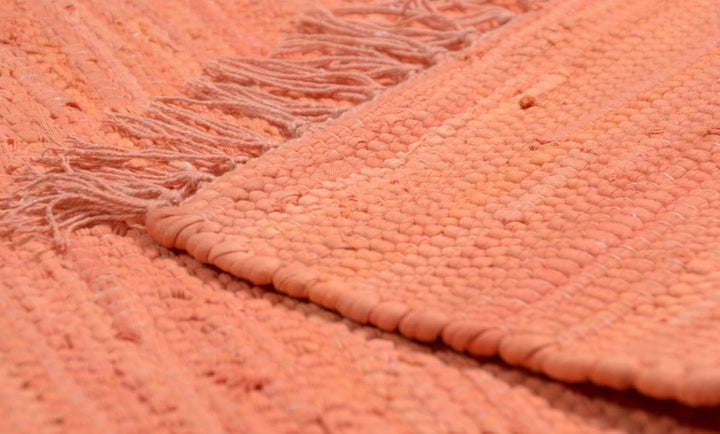 Theko | Dhurry Teppich aus 100% Baumwolle Flachgewebe Teppich Happy Cotton | handgewebt | Farbe: Ter