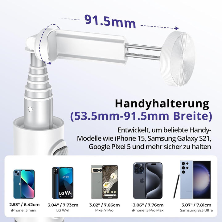 ATUMTEK 172CM Selfie-Stick Stativ Ausziehbares All-in-One-Handystativ aus Aluminium mit Bluetooth Fe