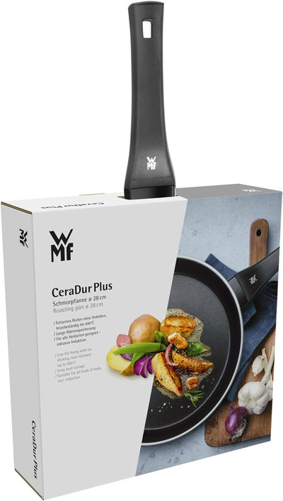 WMF Ceradur Plus Schmorpfanne Induktion 28 cm, Aluminium beschichtet, hoher Rand, Keramikbeschichtun