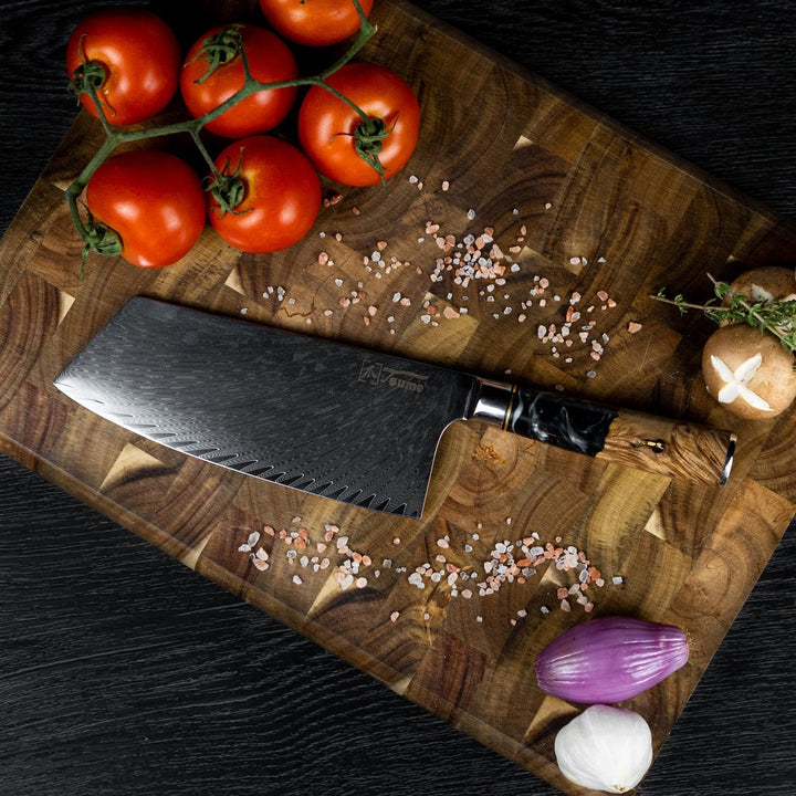 Tsume Profi Set Onyx, Messerset mit 7 Premium Küchenmessern, Echte Damast Küchenmesser, 67 Schichten