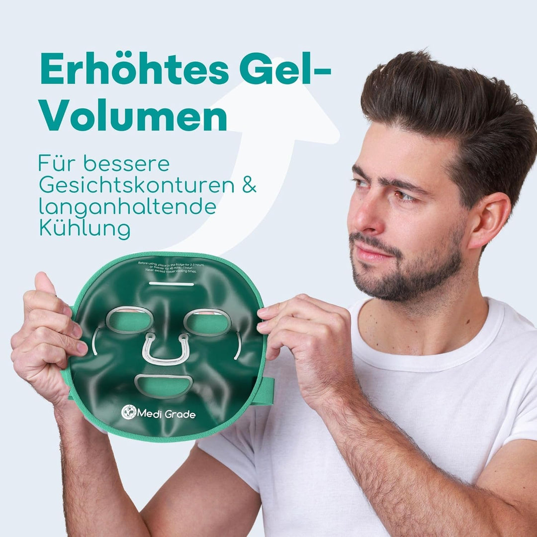 Medi Grade Kühlmaske Gesicht und Kühlende Augenpads – Augenmaske Kühlend mit Geltechnologie, Gesicht