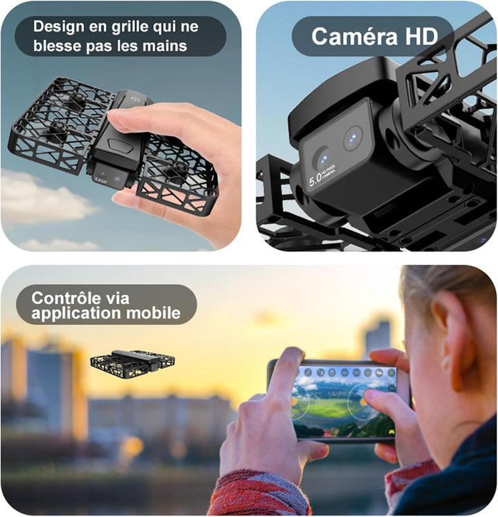 FPV Drohne mit 2K-Kamera, 4,5" Bildschirmfernbedienung Live-Übertragung, Brushless-Motor, Höhenhaltu