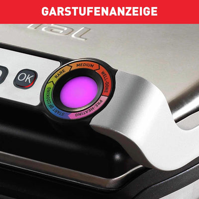 Tefal OptiGrill XL GC722D Kontaktgrill | XL-Grillfläche | Zusätzlichen Temperaturstufen | Automatisc