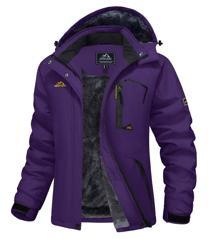 MAGCOMSEN Winterjacke Damen Softshell Funktionsjacke Wasserabweisende Outdoor Ski Jacke Fleece Windd