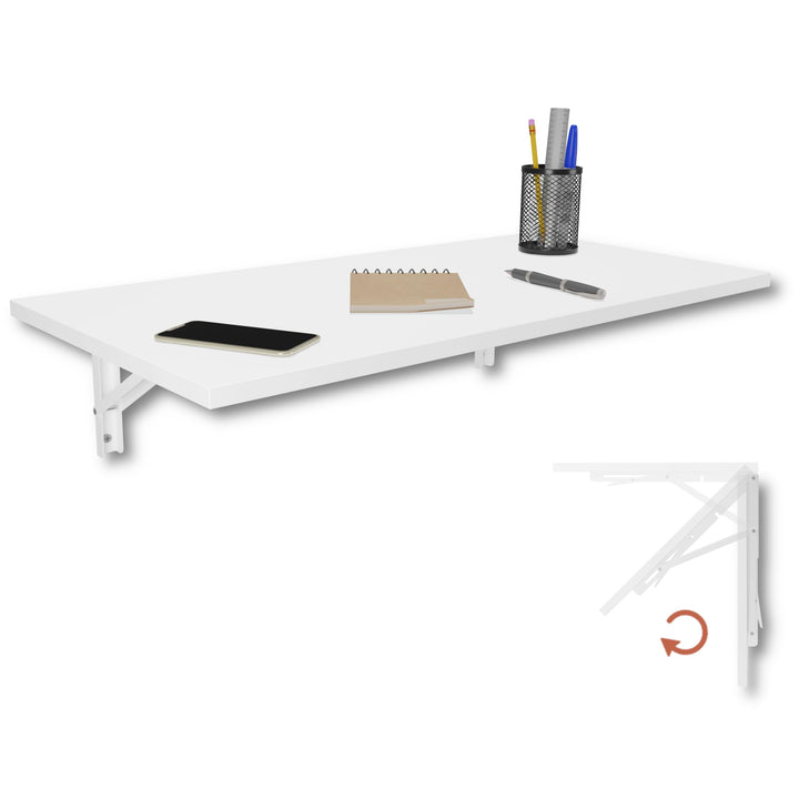KDR Produktgestaltung Wandklapptisch Schreibtisch Tischplatte 80x40 cm in Weiss Klapptisch Esstisch