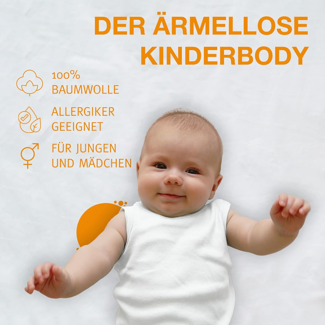 wellyou – Baby Body ohne Arm aus 100% super weicher Baumwolle – 2er Set Kinder Body Ärmellos für Mäd