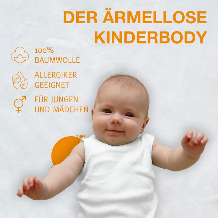 wellyou – Baby Body ohne Arm aus 100% super weicher Baumwolle – 2er Set Kinder Body Ärmellos für Mäd