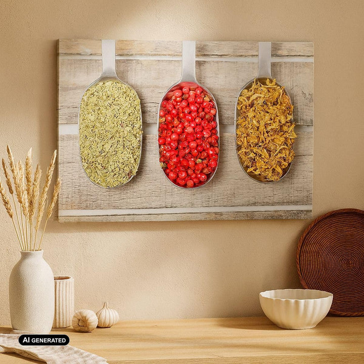 Bilder auf Leinwand 100x70cm Leinwandbild Samen Kräuter Gewürze Gewürze Gross Wanddeko Bild Schlafzi