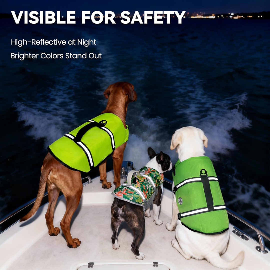 VIVAGLORY Ripstop Hunde Rettungsweste für Kleine Mittel Grosse Hunde Bootfahren, Hund Schwimmweste m
