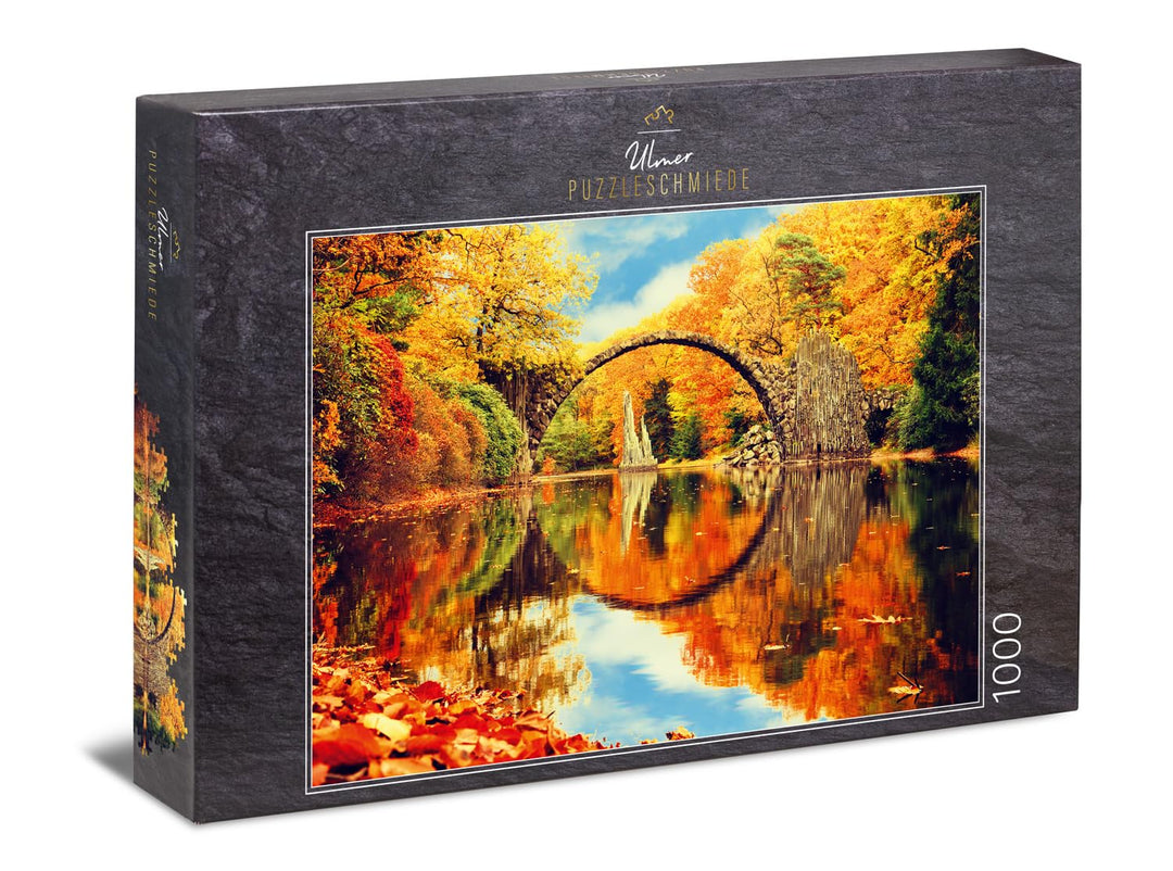 Ulmer Puzzleschmiede - Puzzle „Märchenwald“ – Klassisches 1000 Teile Puzzle – Puzzlemotiv der Rakotz