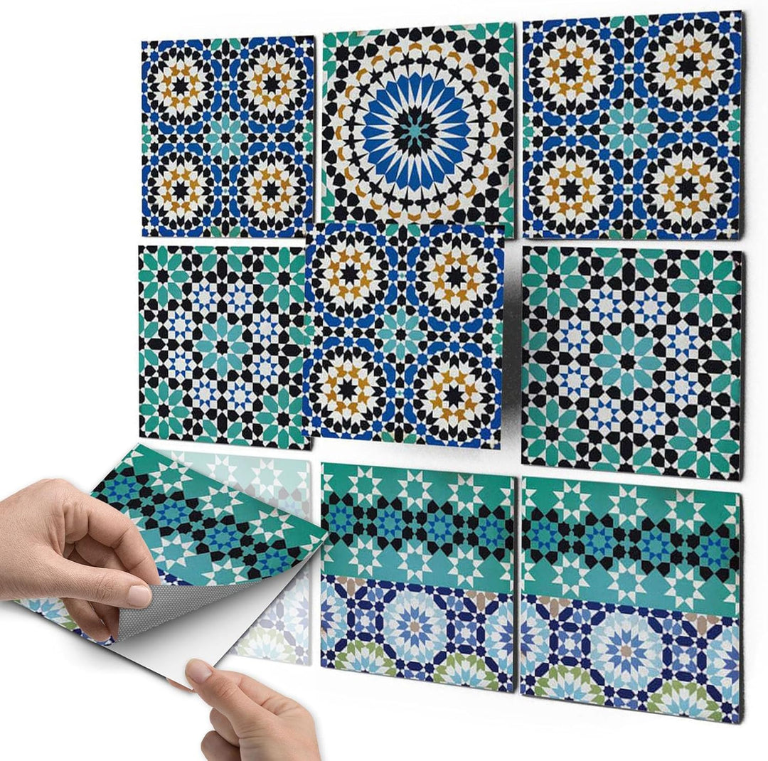 20 Stück Fliesenfolie für Bad und Küche 20x20 cm - Klebefliesen, Mosaikfliesen - selbstklebende Flie