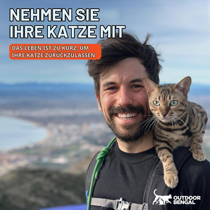 OutdoorBengal Katzengeschirr und Leine, gross, ausbruchsicher, erstickungsfrei, leicht, einfach anzu