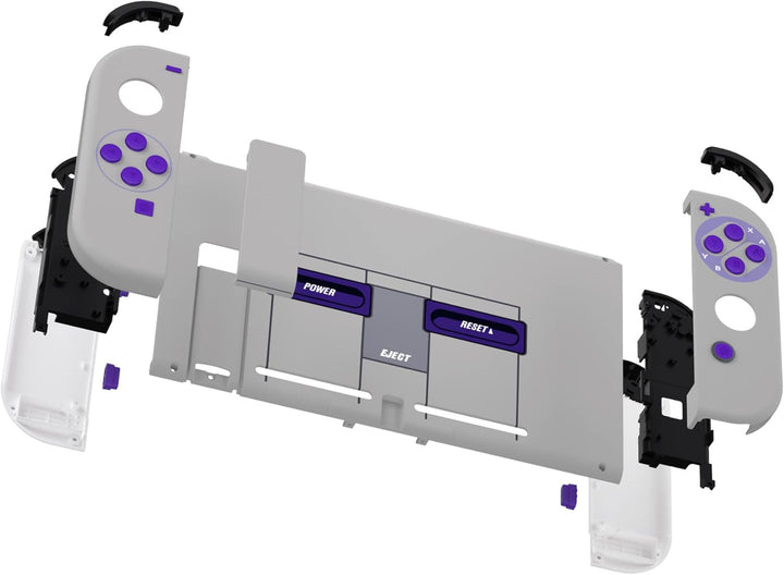 eXtremeRate Hülle Case für Nintendo Switch Joycon/Konsole, Rückgehäuse&Kickstand für Switch Console,