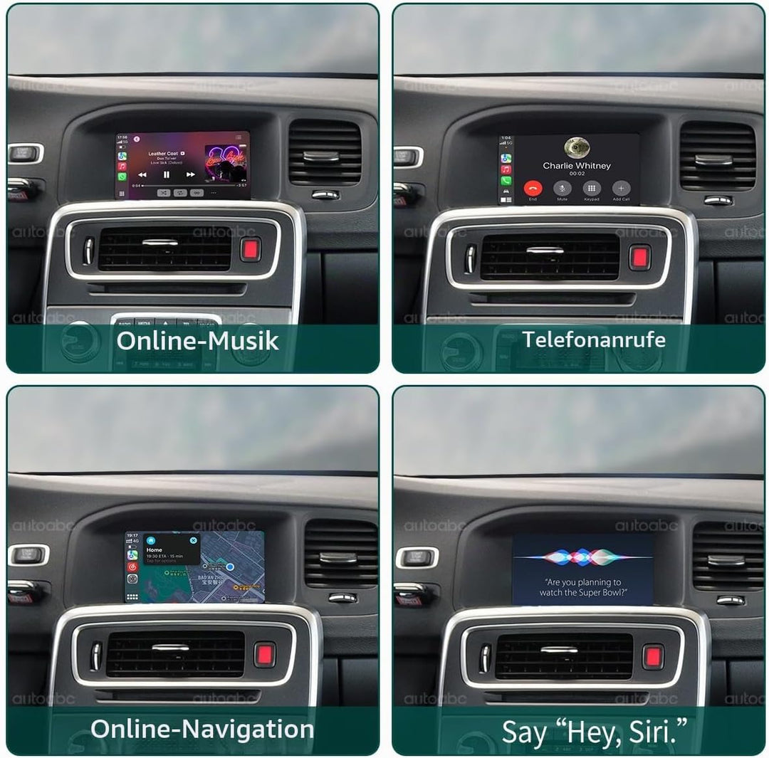 Kabellos CarPlay/Android Auto Modifikation für Volvo XC60 V40 V60 S60 S90 2015-2019 AirPlay Mirror L