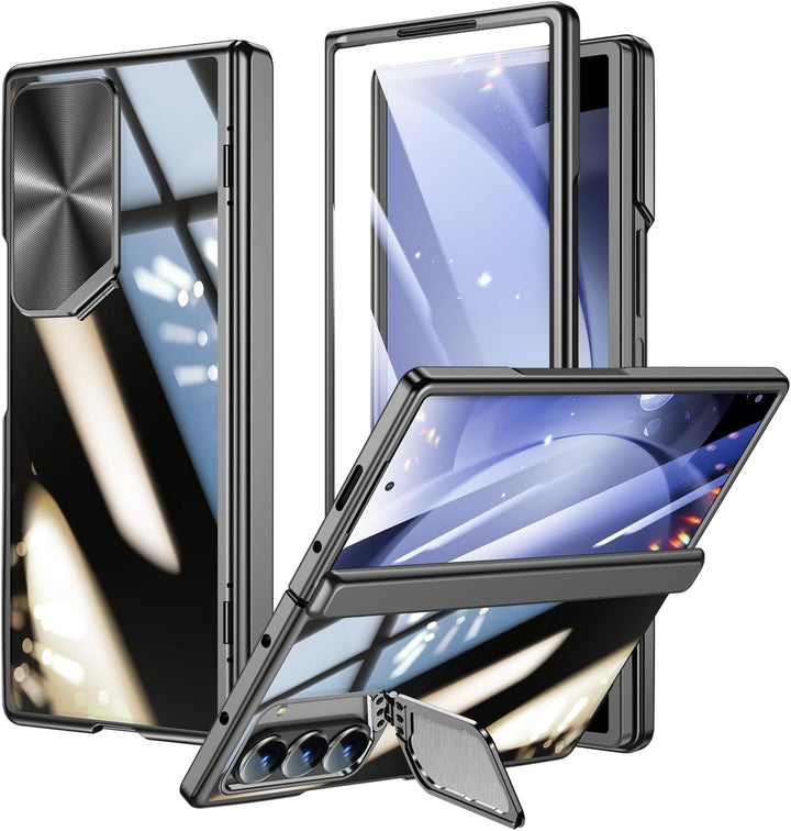 spoovcto für Samsung Galaxy Z Fold6 Hülle: mit integriertem Kamera- Ständer, Schutzschale, luxuriöse