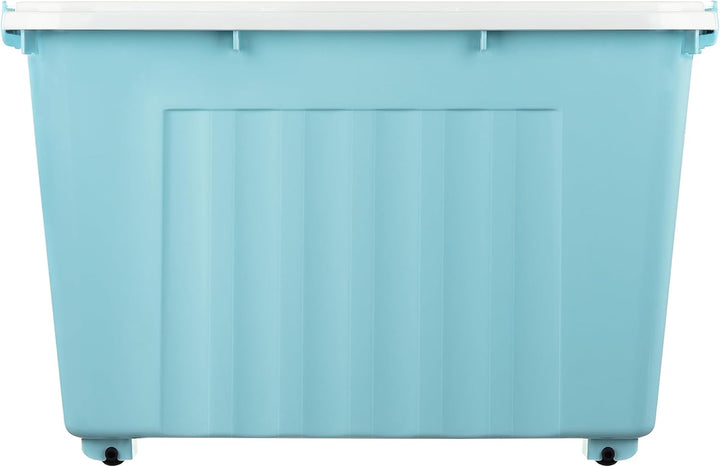 Cetomo,55L,3er-Pack, Aufbewahrungsbox mit deckel,Aufbewahrungsboxen, mit Clips, stapelbar, Wohnzimme