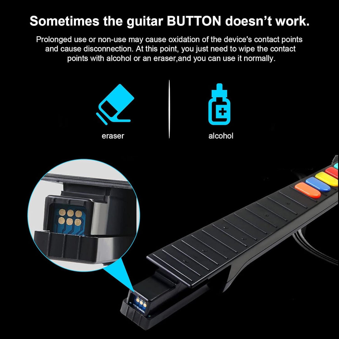 DOYO Drahtloser Wii Controller für Guitar Hero und Rock Band, kompatibel mit allen Guitar Hero Spiel
