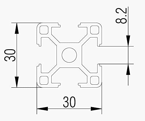 Strebenprofil Alu-Profil Nut 8 30x30 Zuschnitt 1300 mm 1 Stück, 1300 mm 1 Stück